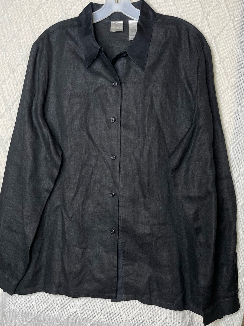 Emma James Women Linen Silk Shirt Size 16 Rare Discontinued designer button up